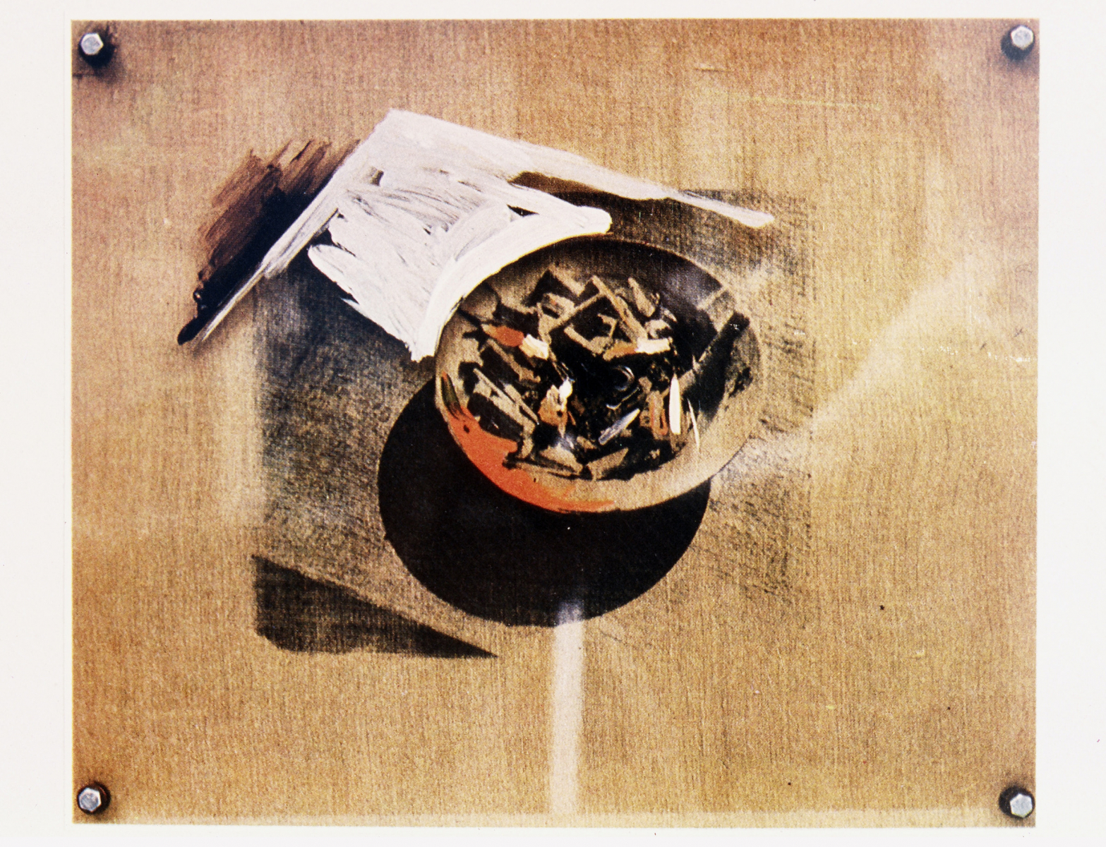 Ash-tray, 1977, Serigraphy on Canvas, Acrylic Board, Bolt, Acrylic color, 65x65cm